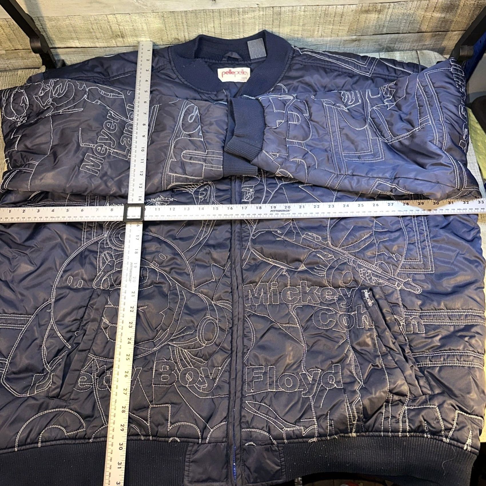 Pelle Pelle Pelle Pelle Embroidered Bomber Jacket 5XL Issue No. 78 Pretty Boy Floyd Mickey Cohen Navy Blue Mens Large Size US XXL / EU 58 / 5 - 3 Thumbnail
