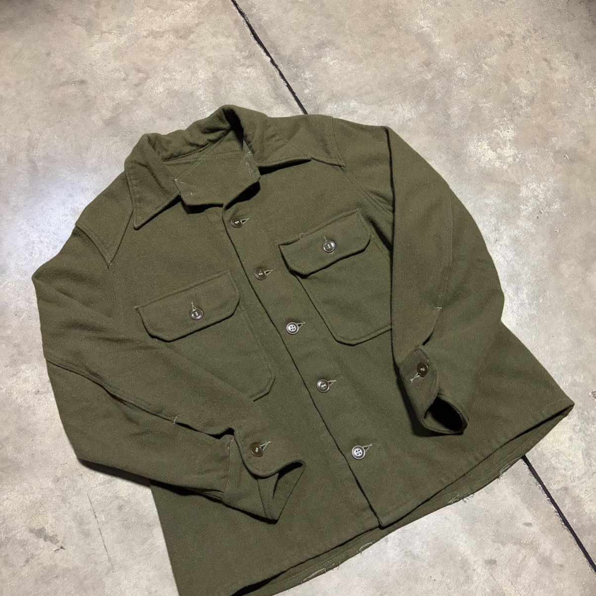 Vintage Vintage Wool Military Shirt Jacket CPO Mackinaw Hunting 80s Size US S / EU 44-46 / 1 - 5 Thumbnail