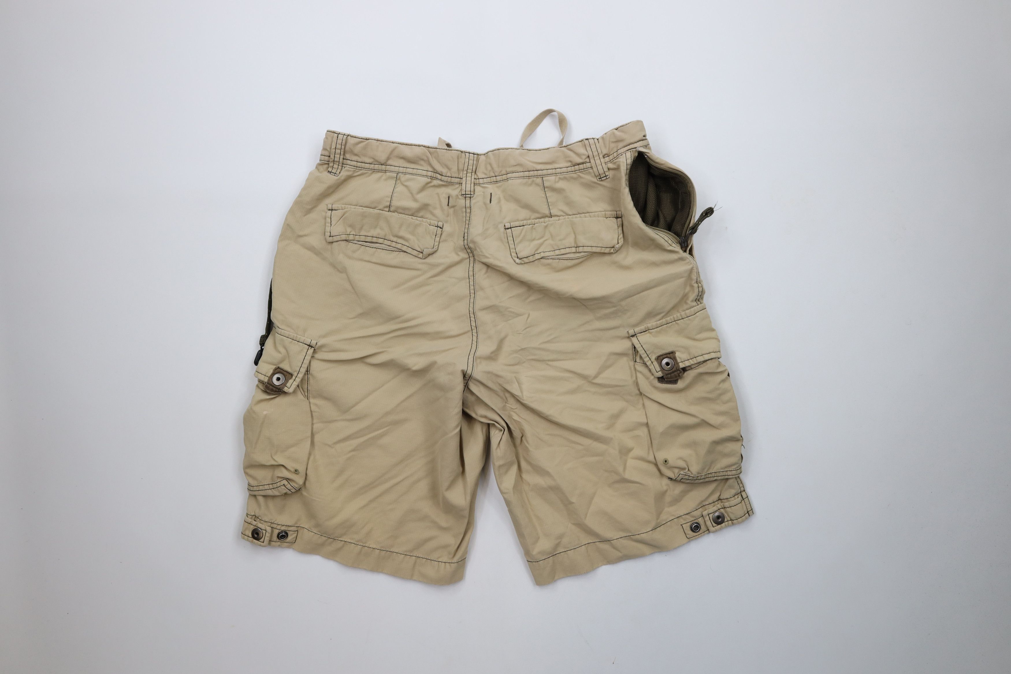 Gap × Vintage Vintage Y2K 2003 Gap Distressed Cargo Shorts Beige Khaki Size US 34 / EU 50 - 10 Thumbnail