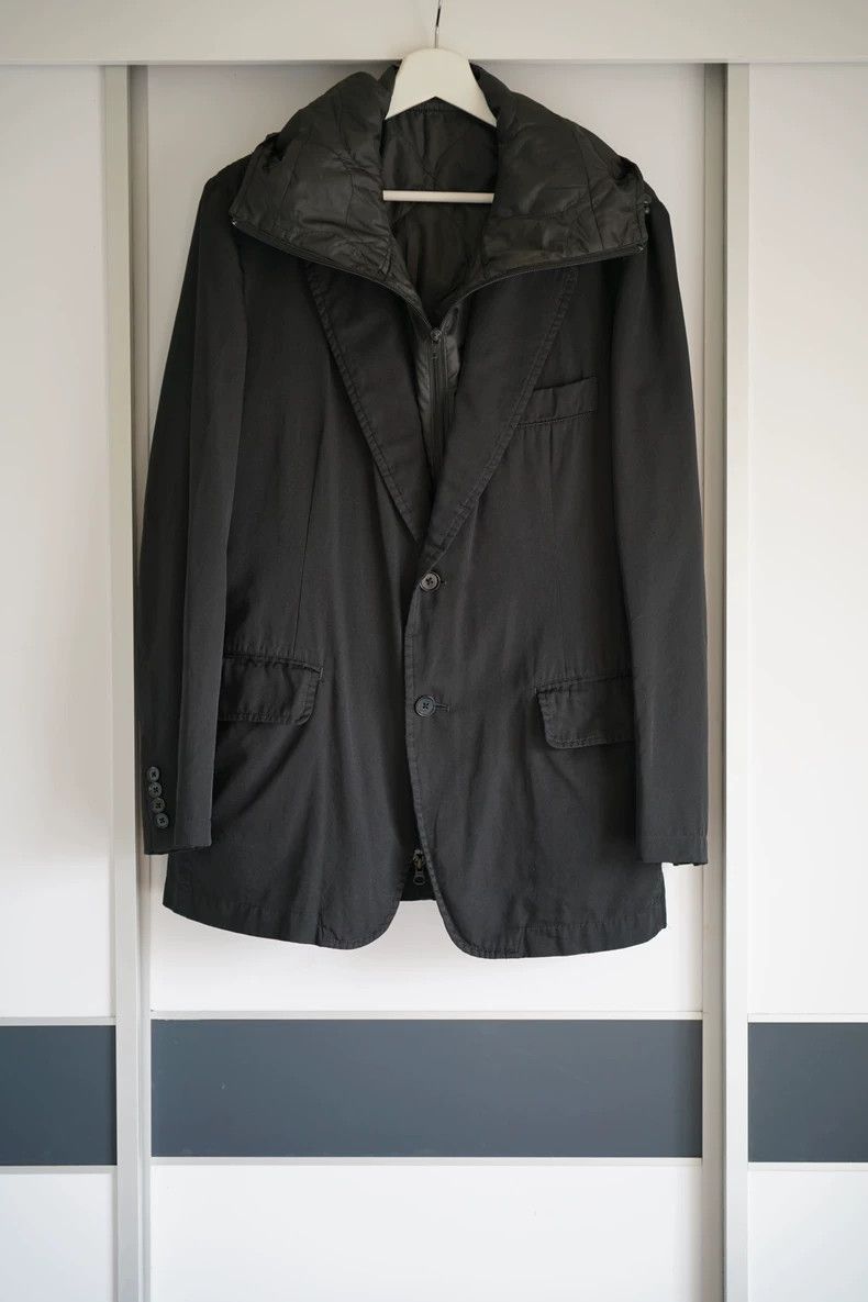 Yohji Yamamoto Yohji Yamamoto Yohji Yamamoto Hooded Two-in-One Jacket Size US S / EU 44-46 / 1 - 1 Thumbnail