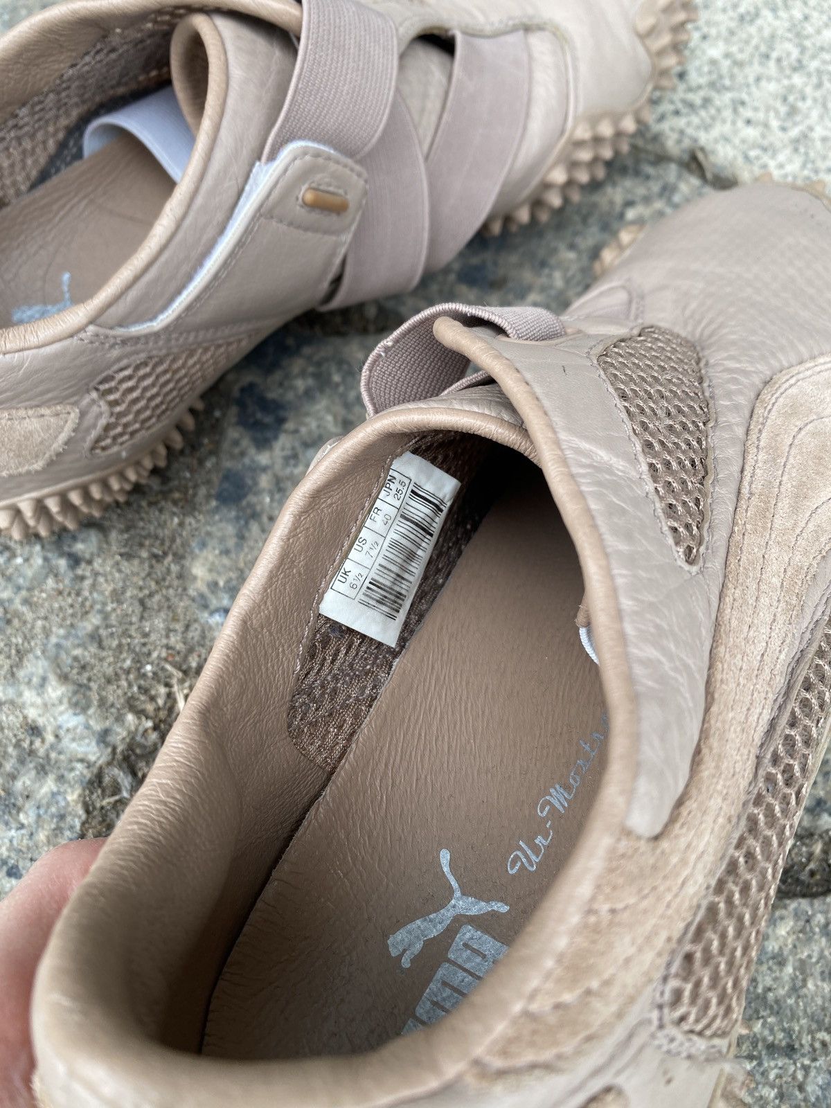 Puma × Vintage Puma mostro pale pink leather bubble sole trainers Size US 9 / IT 39 - 6 Thumbnail