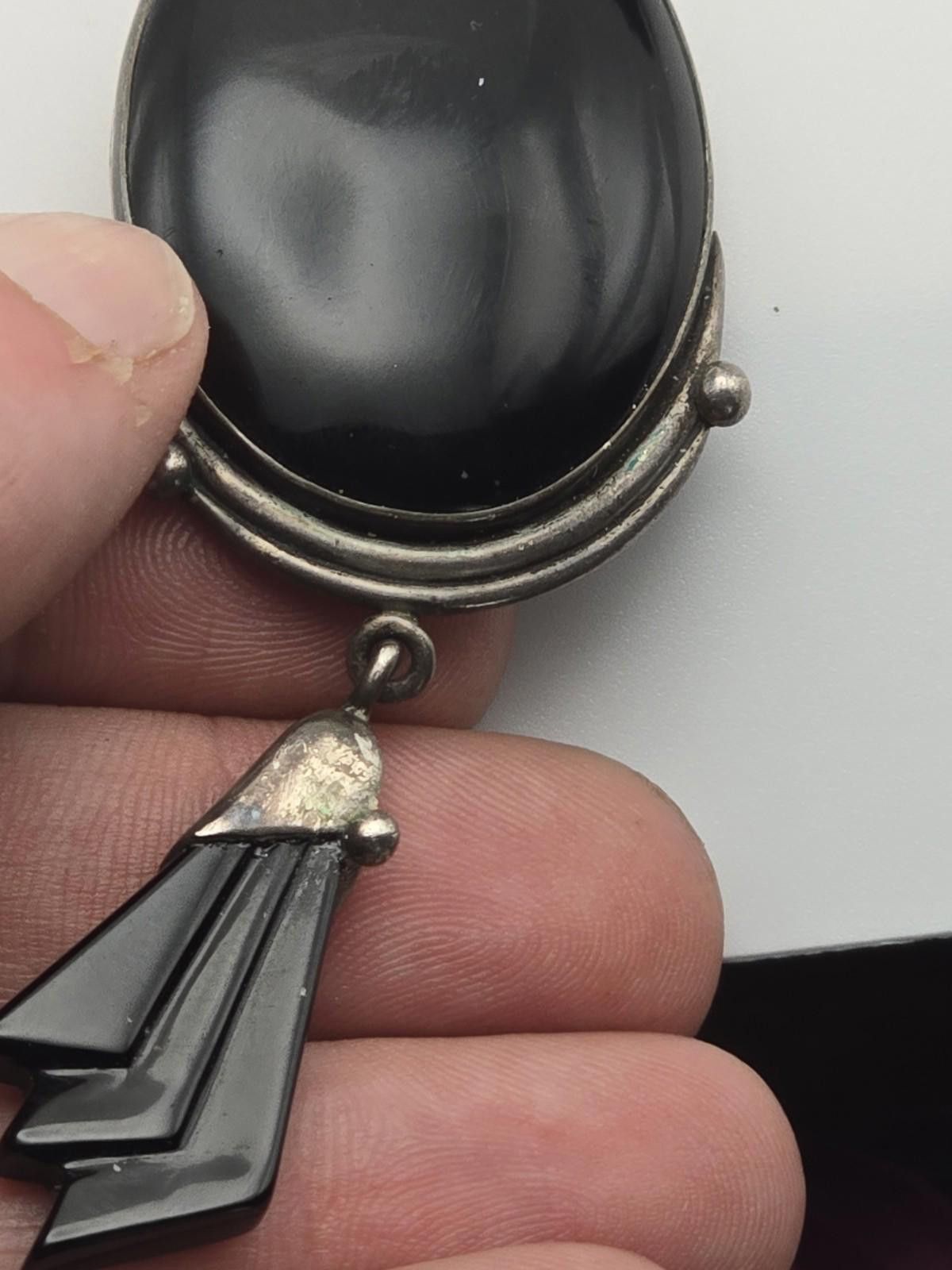 Studio D'Artisan Bold Artisan Sterling Silver Earrings Dated Stone Dangles Size ONE SIZE - 8 Thumbnail