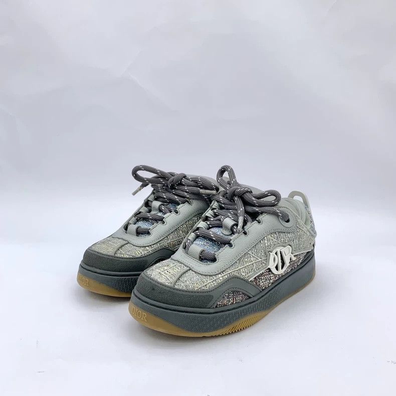 Dior Dior Limited Logo Gray Platform Sneakers - dmc Size US 6 / EU 39 - 1 Thumbnail