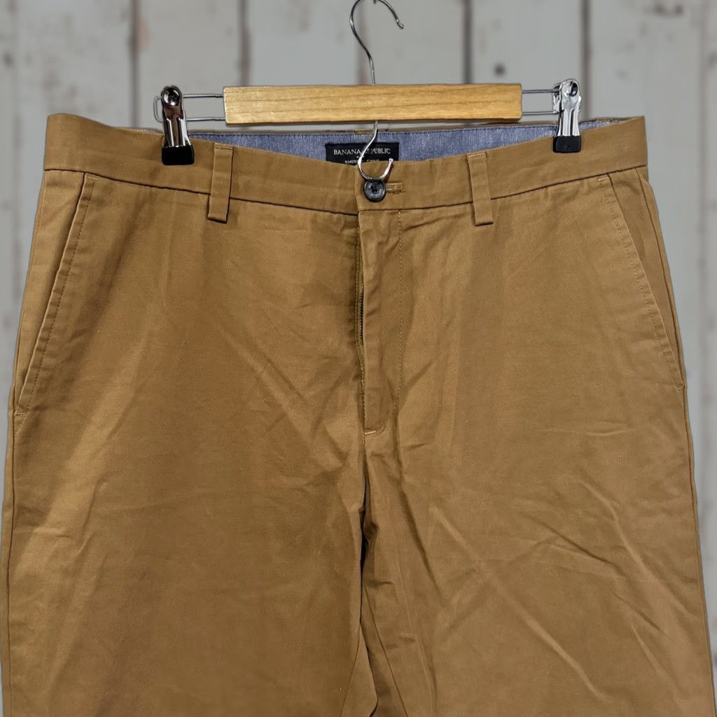 Banana Republic Banana Republic Emerson Chino Pants Mens 35x32 Rich Ginger Cotton Straight Leg Brown 5-Pocket Design Casual Travel Modern Reg Mens Size US 35 - 1 Thumbnail