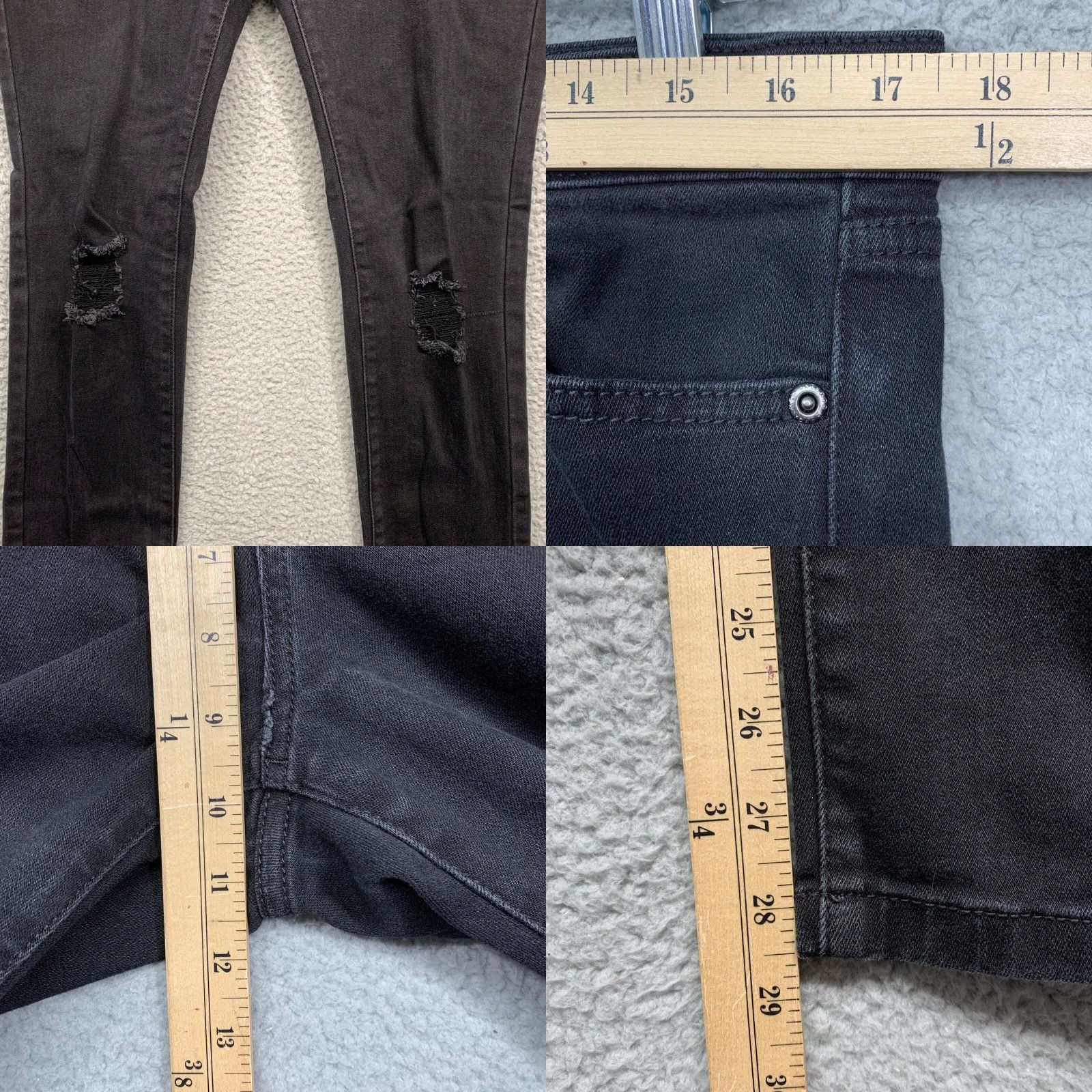 Vintage New York & Company Jeans Black 14 Distressed Straight Leg Womens Regular Benign Vintage: No Size 36" / US 14 / IT 50 - 8 Thumbnail