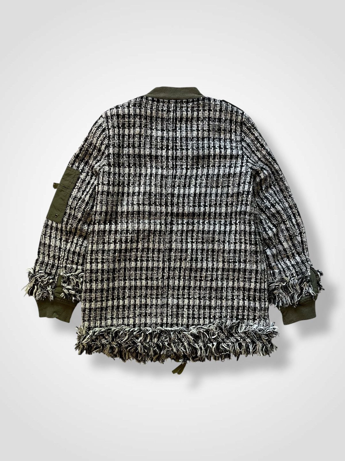 Junya Watanabe GRANDE BENE WOMEN'S PLAID MA-1 STYLE TWEED JACKET Size S / US 4 / IT 40 - 2 Thumbnail