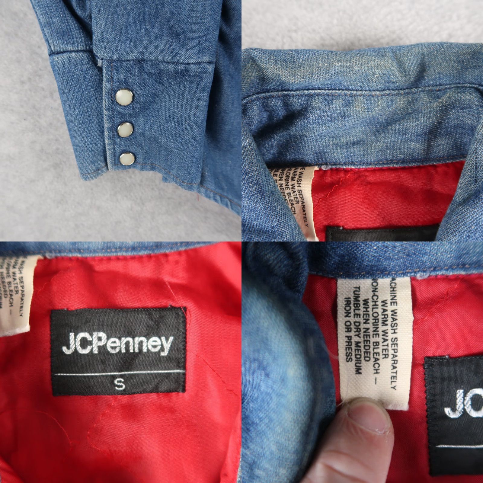 JCPenney VINTAGE JC Penney Denim Pearl Snap Western Shirt S Adult Small Blue Cotton Lined 80s Western Mens Size US S / EU 44-46 / 1 - 8 Thumbnail