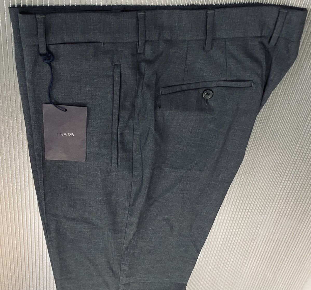Prada Prada 🇮🇹 ardesia grey super 110’s wool street slacks 54 NW Size US 37 - 10 Thumbnail
