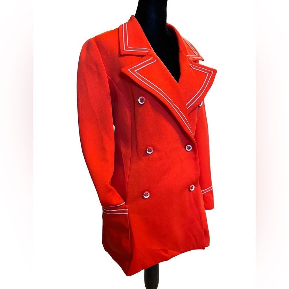 Vintage Act III red white 1970’s leisure suit coat dagger collar vin Size L / US 10 / IT 46 - 4 Thumbnail