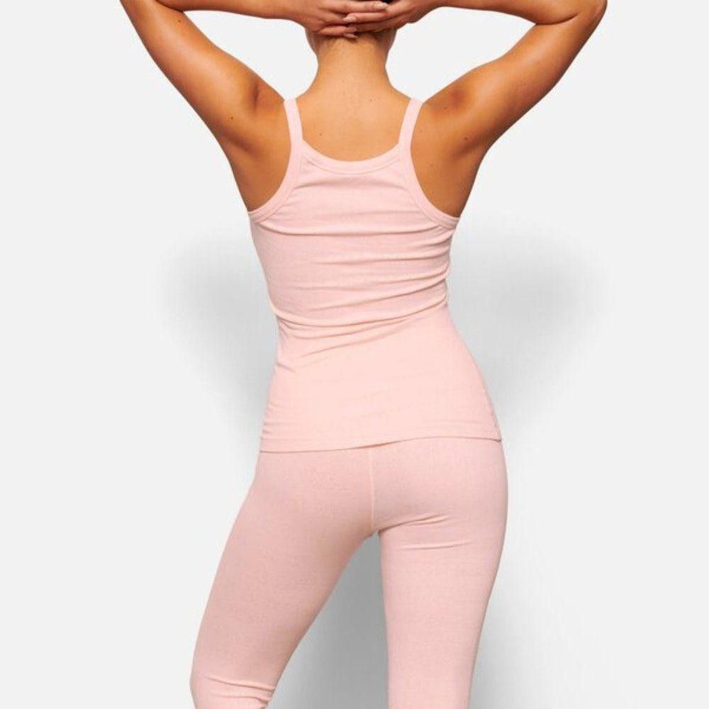Designer Ct1170 Nwt Skims Logo Pointelle Tank Color Quartz (Salmon) Size S / US 4 / IT 40 - 3 Thumbnail