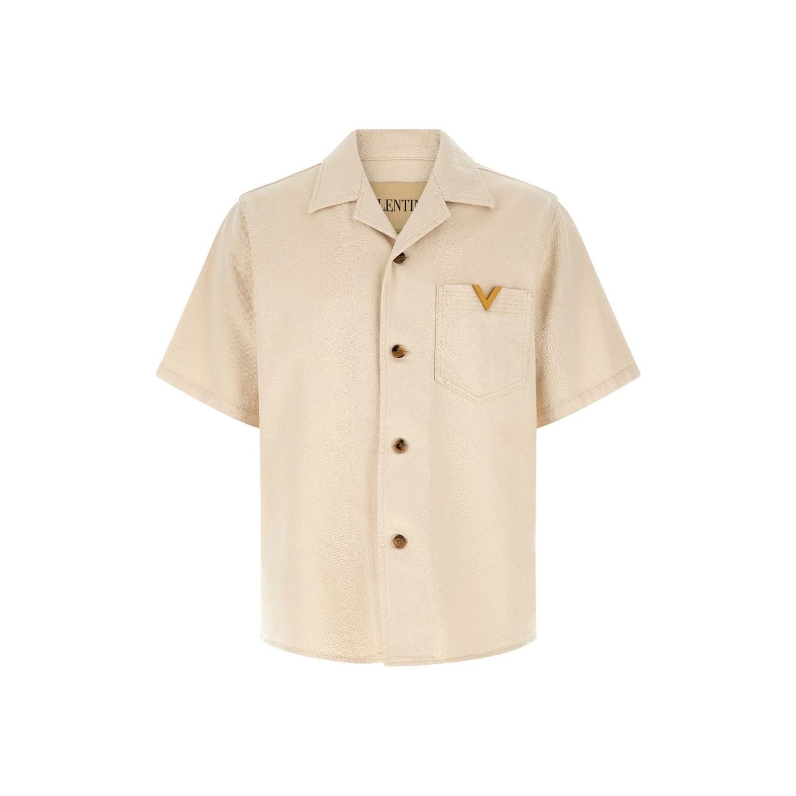 VALENTINO Garavani VGold Beige Cotton Shirt New & Authentic