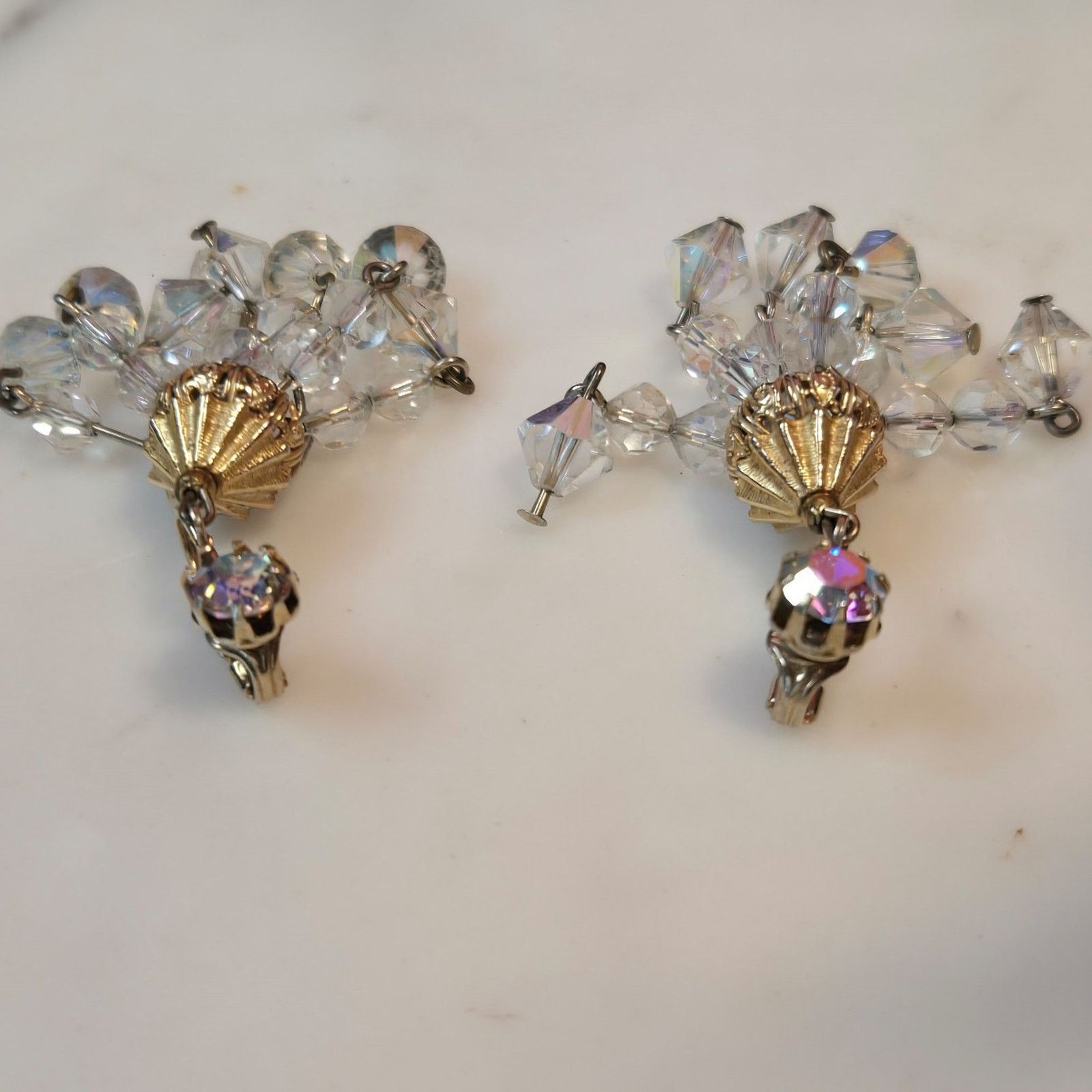 Vintage Vintage Crystal Beaded Chandelier Earrings Size ONE SIZE - 7 Thumbnail