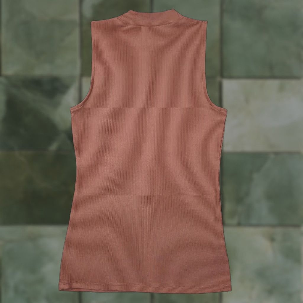 Loft LOFT Top Womens XS Pink Mock Neck Ribbed Sleeveless Tank Casual Ann Taylor Size XS / US 0-2 / IT 36-38 - 1 Thumbnail