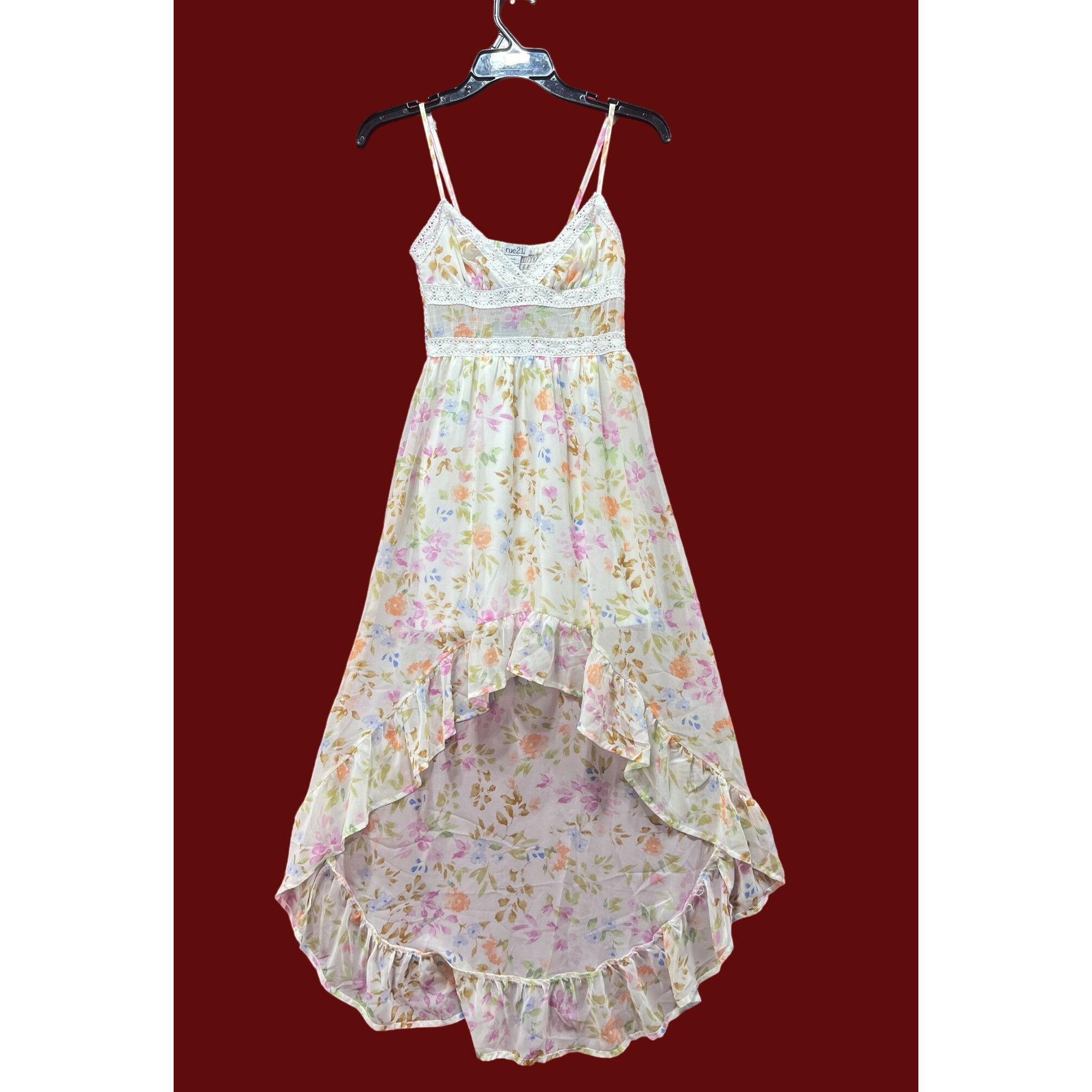 rue21 Rue 21 - Women's Summer Sleeveless High Low Hem Ruffle Flora Size XXS / US 00 / IT 34 - 1 Thumbnail
