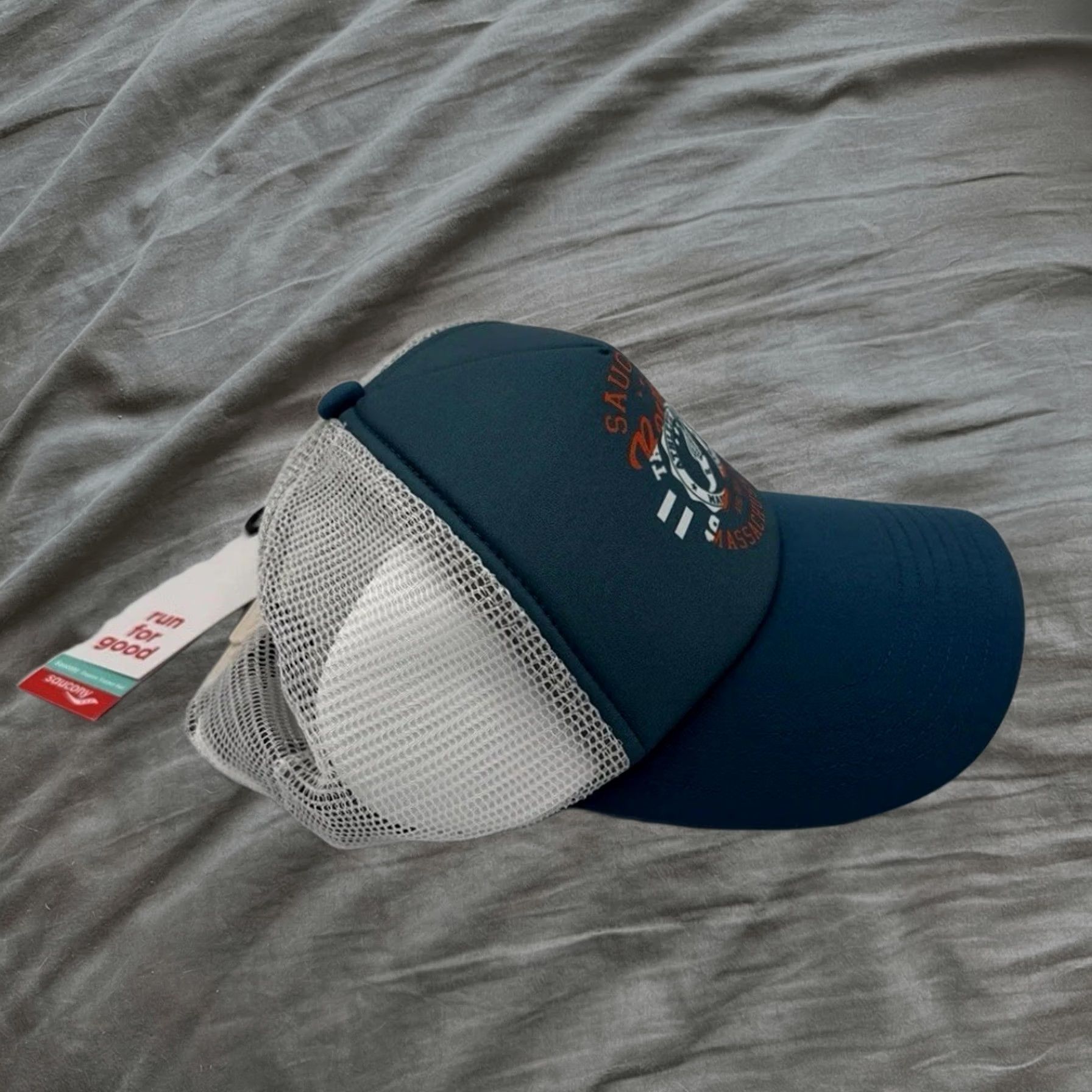 Saucony Saucony Hat Cap Retro Trucker Style Snapback Mesh Blue White Boston Mens Size ONE SIZE - 1 Thumbnail
