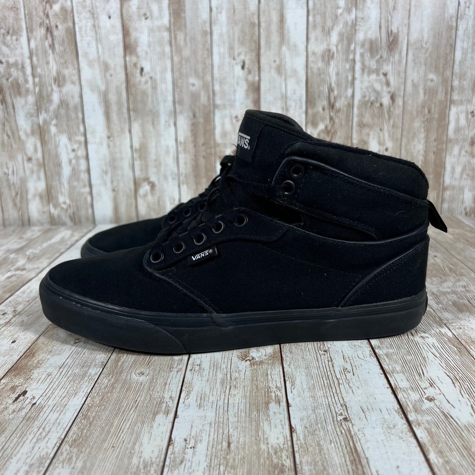 Vans vans atwood high top triple black skate shoes mens 9 Grailed