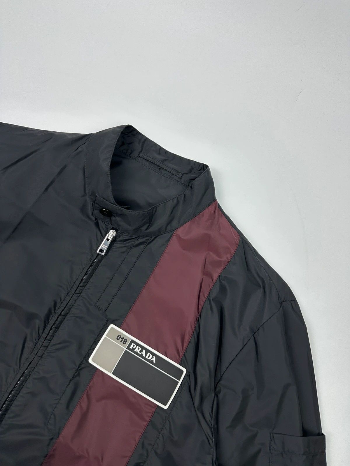 Prada Prada Milano SS2018 Black Light Nylon Burgundy Strip Size US L / EU 52-54 / 3 - 2 Thumbnail
