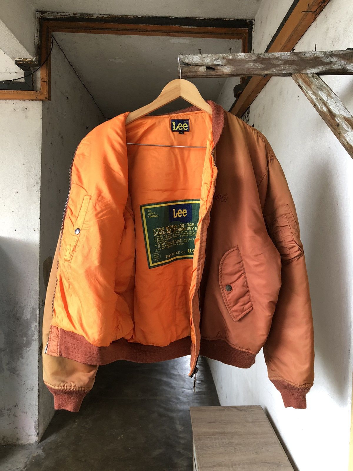 Lee Rare❗️Vintage 90s Lee Faded Colour Military Bomber Jacket Size US XL / EU 56 / 4 - 2 Thumbnail