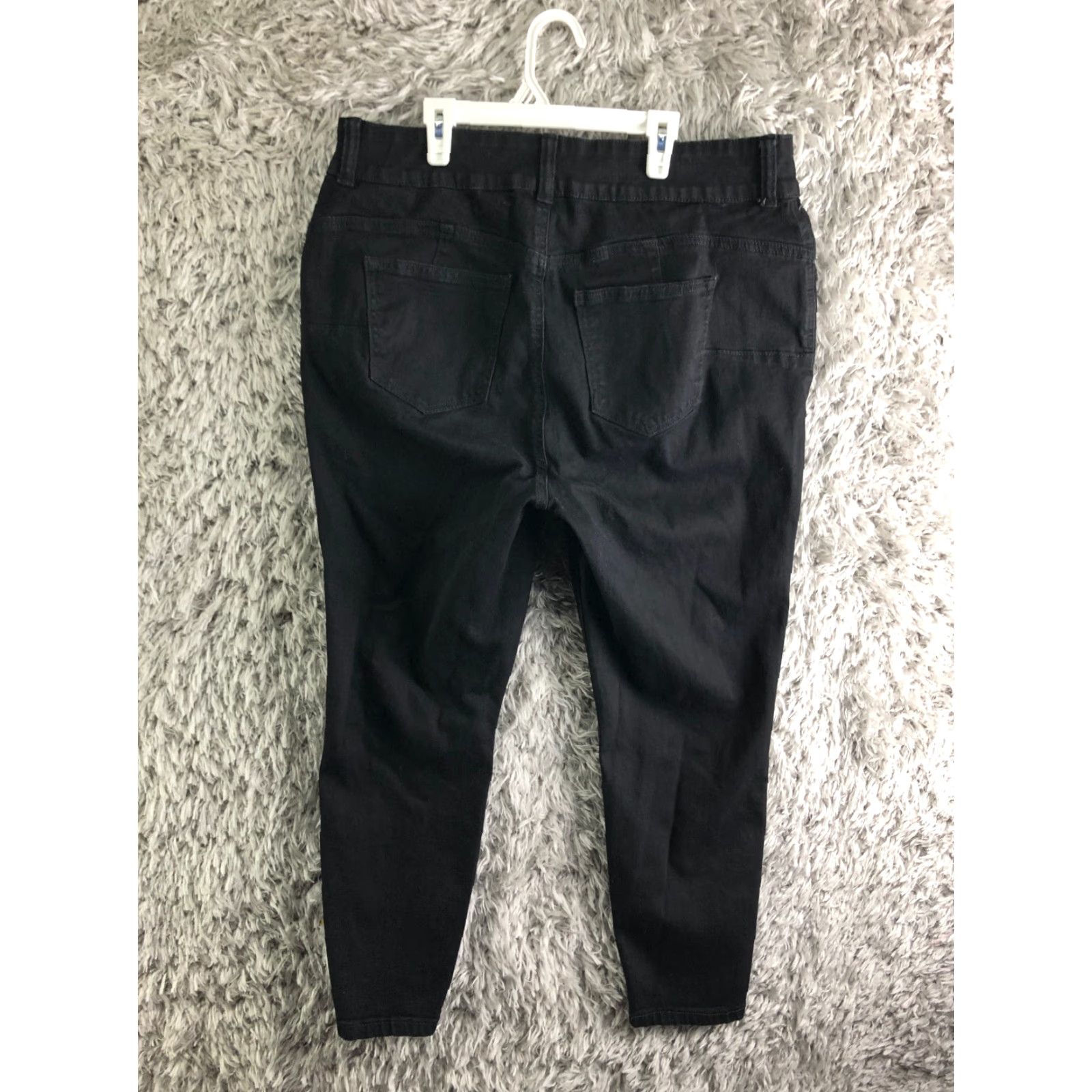 Vintage Terra & Sky Womens Plus Size 18W High Rise Skinny Dark Wash Black Denim Jeans Jeans Size 40" / US 18 - 5 Thumbnail