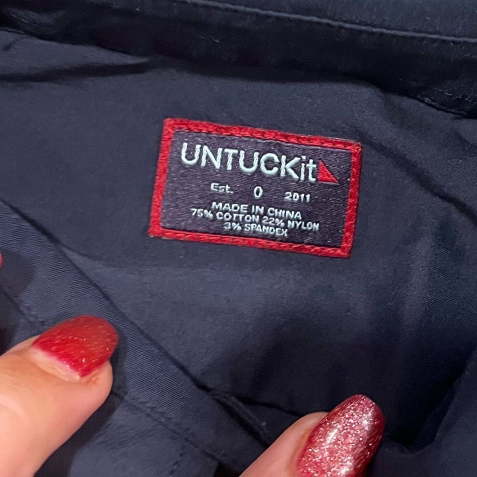 UNTUCKit UNTUCKit Marisol Navy Blue Collared Long Sleeve Dress Size 0 Size XS / US 0-2 / IT 36-38 - 7 Thumbnail