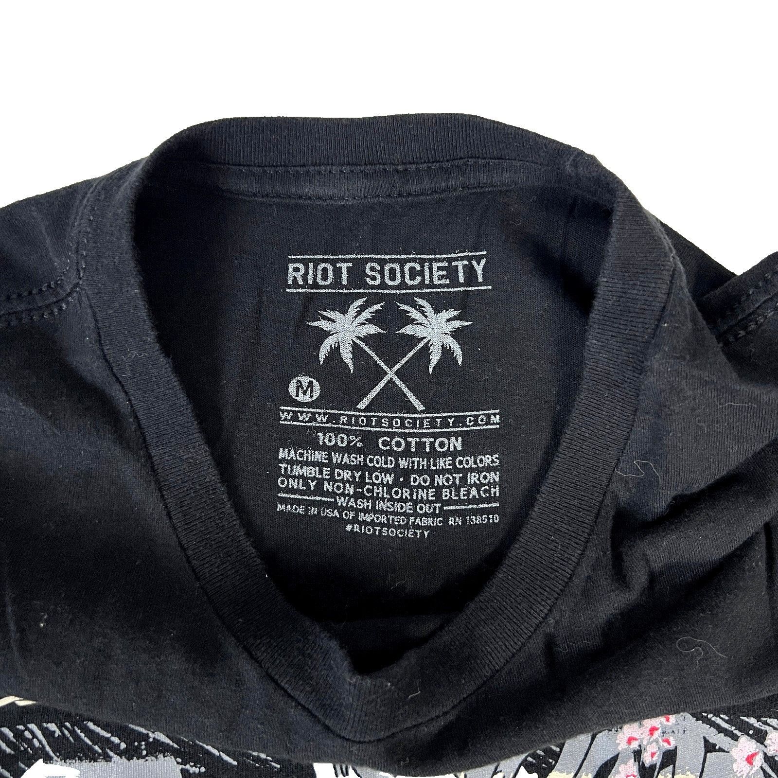 Riot Society Riot Society Mens T-Shirt size Medium Japanese Skeleton Wood Size US M / EU 48-50 / 2 - 4 Thumbnail