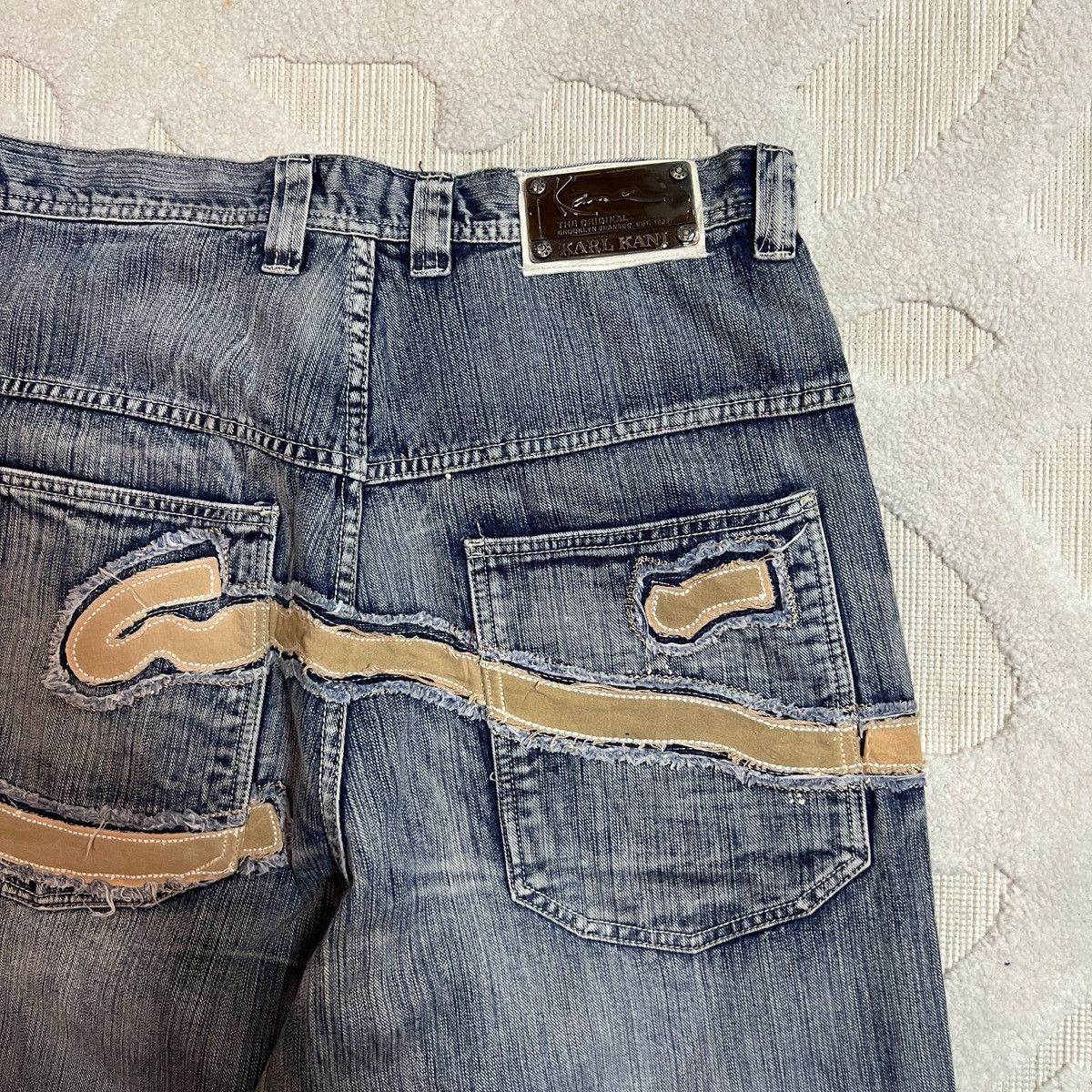 Karl Kani Vintage Grail 90s Karl Kani Embroidered Denim Jeans Size US 34 / EU 50 - 3 Thumbnail
