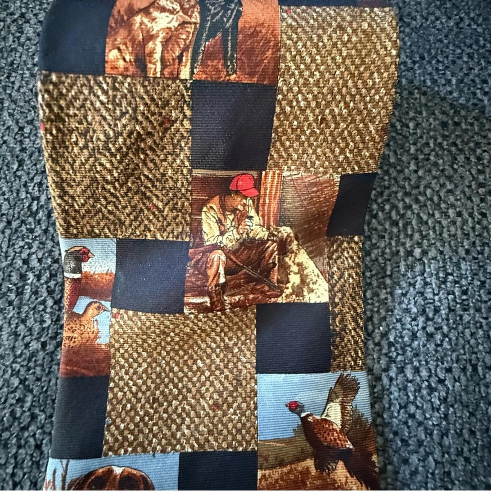 Nautica Nautica Brown and Black Hunting Theme Tie Size ONE SIZE - 1 Thumbnail