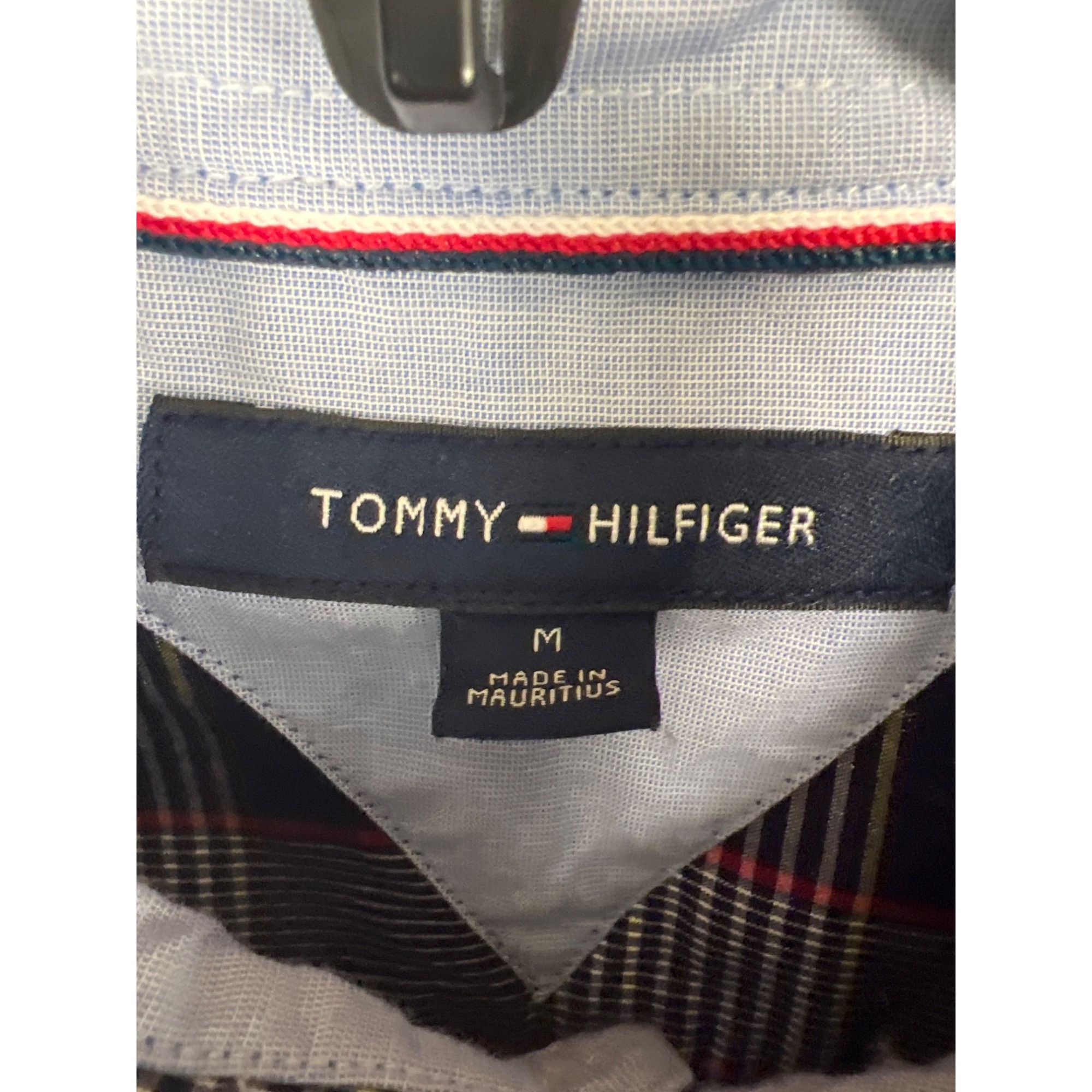 Tommy Hilfiger Tommy Hilfiger Mens Navy & Red Plaid Slim-Fit Button-Down Sh Size US M / EU 48-50 / 2 - 3 Thumbnail