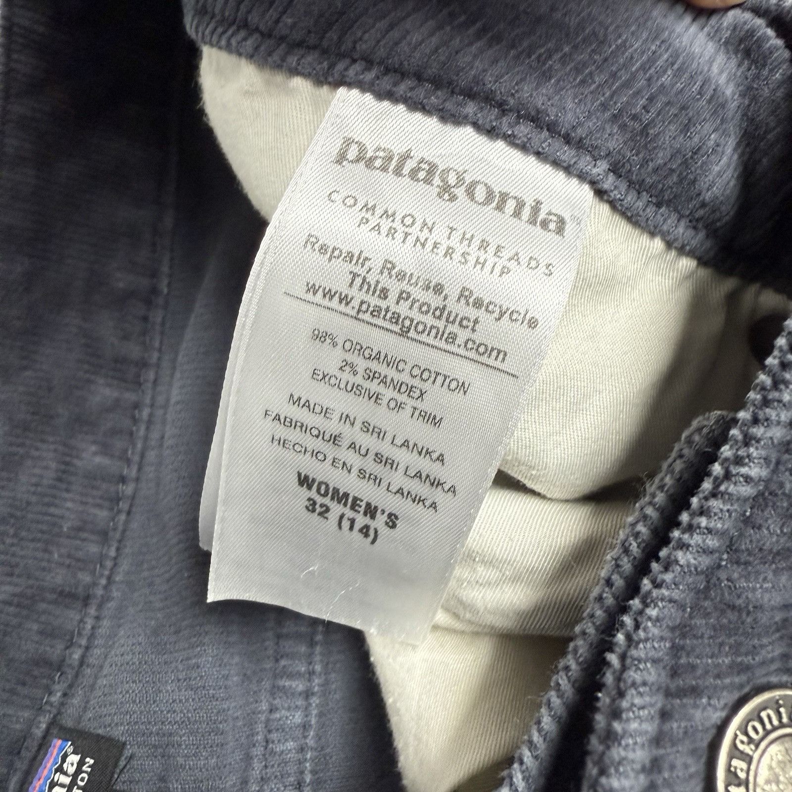 Patagonia Patagonia Womens Corduroy Pants 32 14 Gray Organic Cotton Size 36" / US 14 / IT 50 - 6 Thumbnail