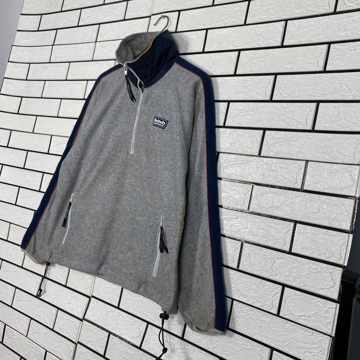Japanese Brand Half Zipper Sweatshirt Bitch Skateboards Big Logo Size US L / EU 52-54 / 3 - 3 Thumbnail