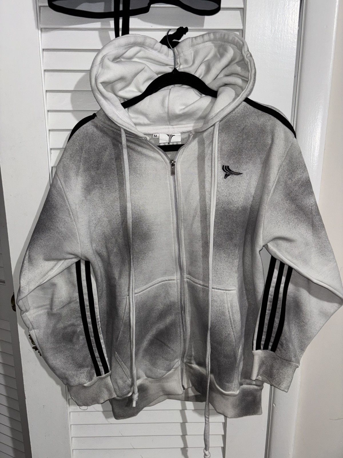 Yori Sport Dirty Wash 5-Stripe Logo Zip-Up