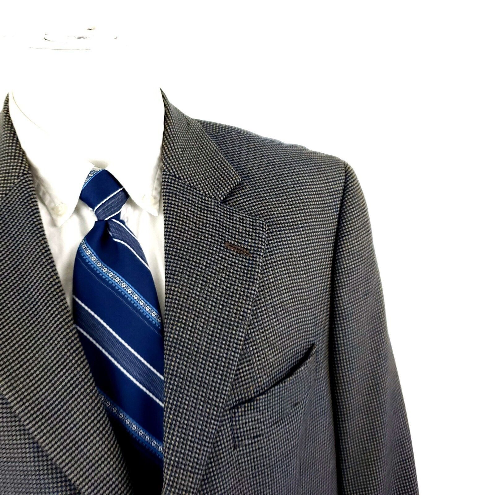 Jack Victor Jack Victor Lanzawood SPJ Wool 3 Button Sport Coat 42R Blue Size 42R - 2 Thumbnail