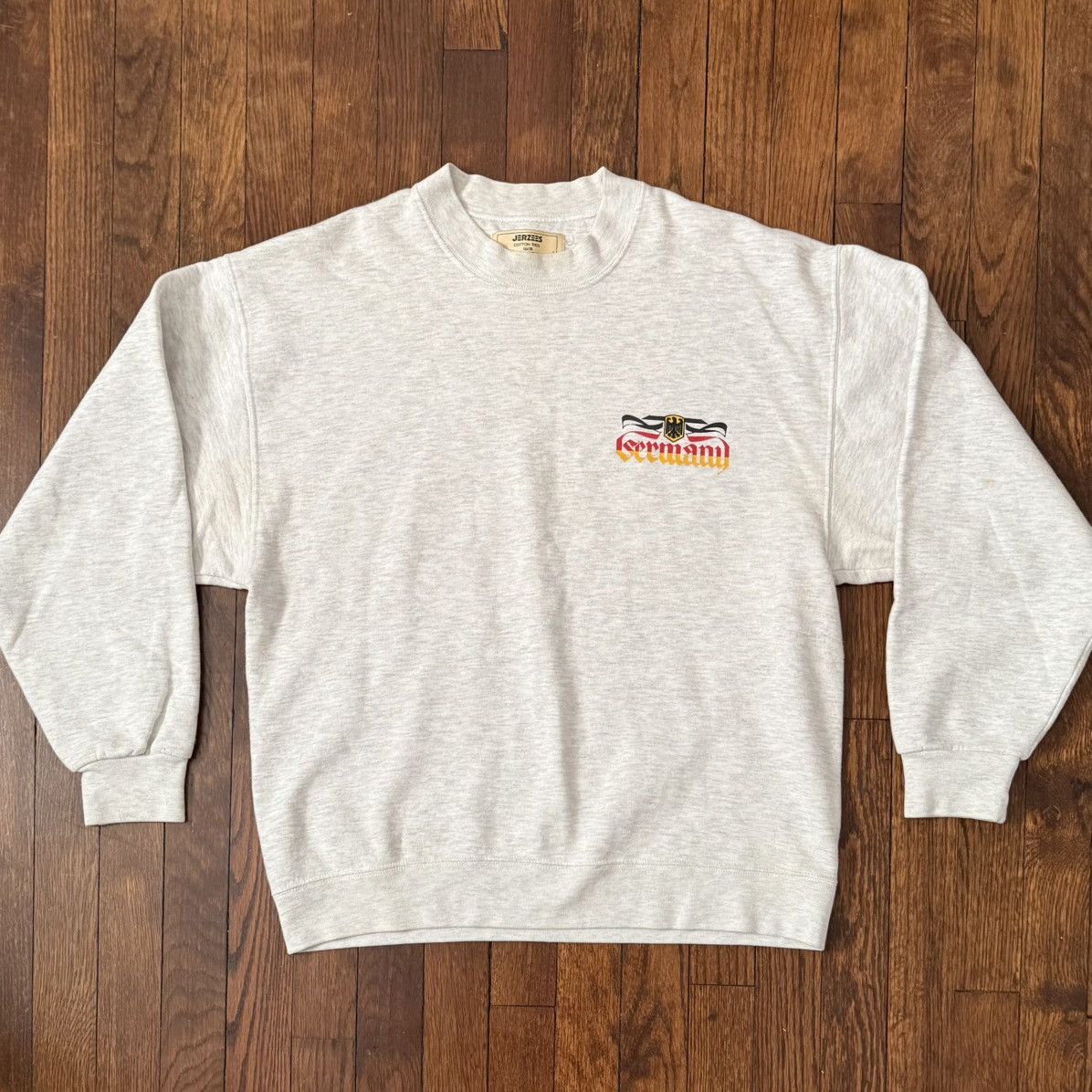 Jerzees × Vintage VTG 90s Jerzees Cotton Rich Germany Pullover Crewneck Size US L / EU 52-54 / 3 - 1 Thumbnail