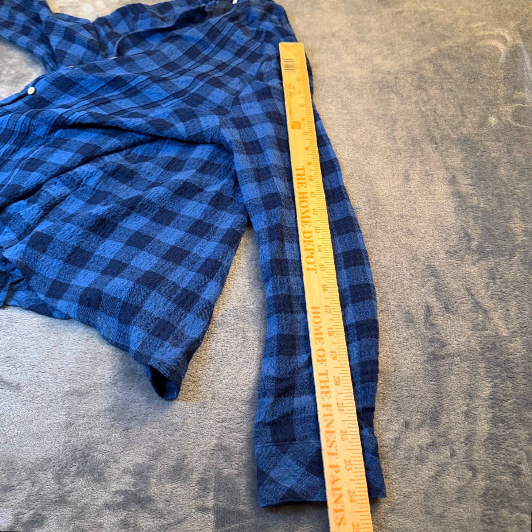 J. Jill J Jill Blue Plaid Gingham Crinkle Gauze Button Up Long Sleeve Top Womens Large Size L / US 10 / IT 46 - 7 Thumbnail