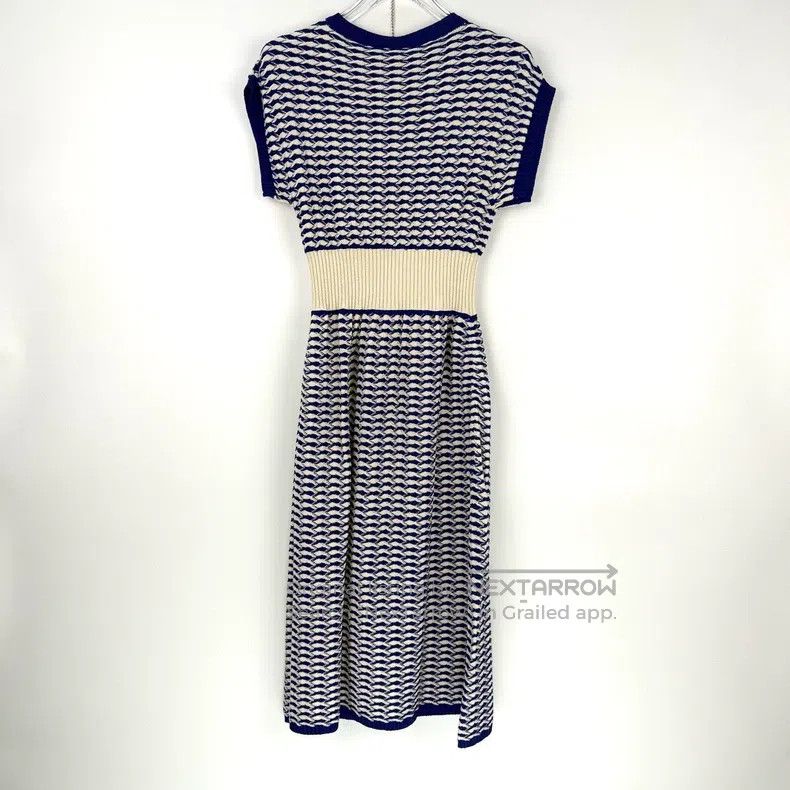 Chanel Chanel Blue and white classic logo cotton knitted dress Size XS / US 0-2 / IT 36-38 - 4 Thumbnail