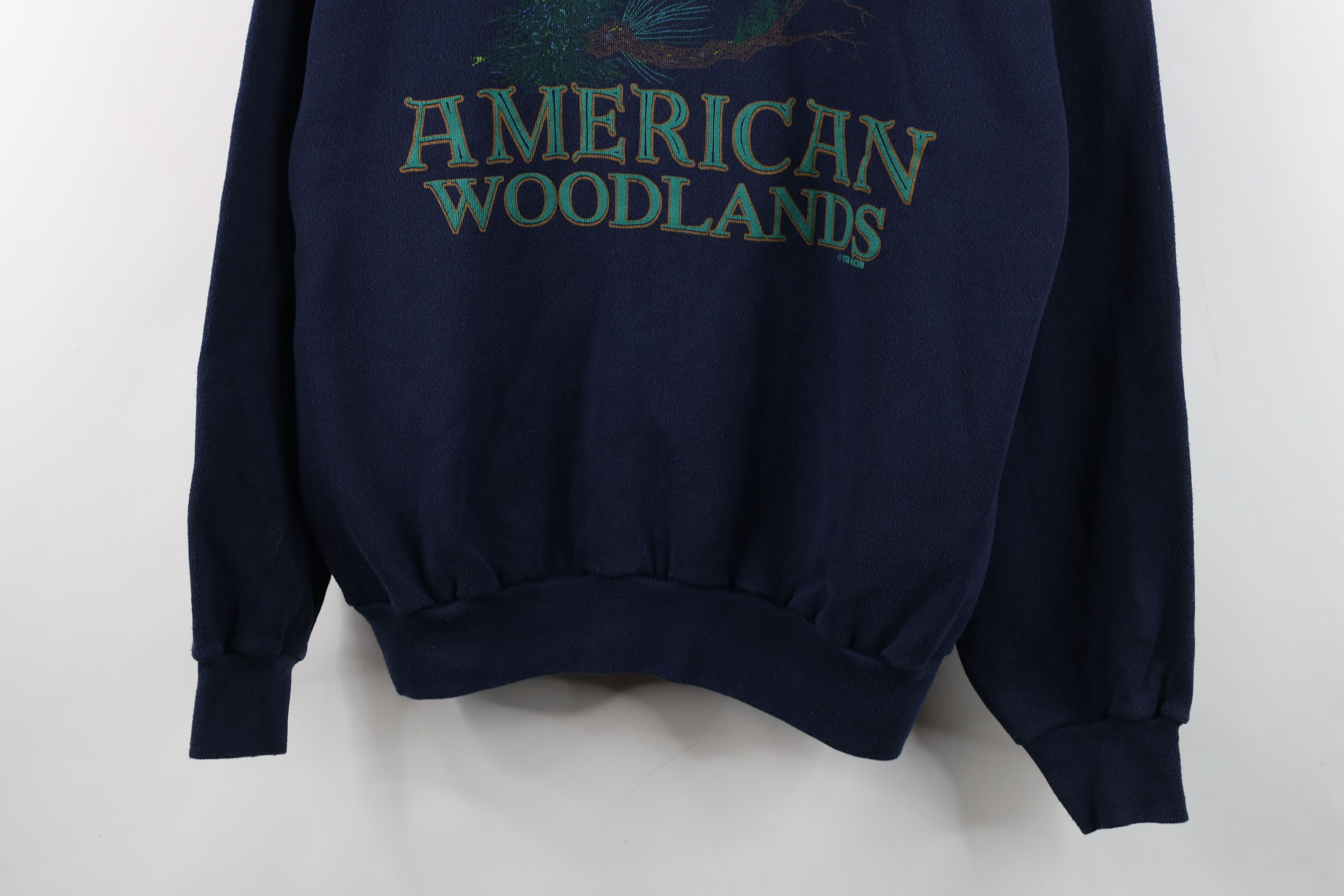 Vintage Vintage 90s Streetwear Woodlands Eagle Nature Sweatshirt USA Size US L / EU 52-54 / 3 - 3 Thumbnail