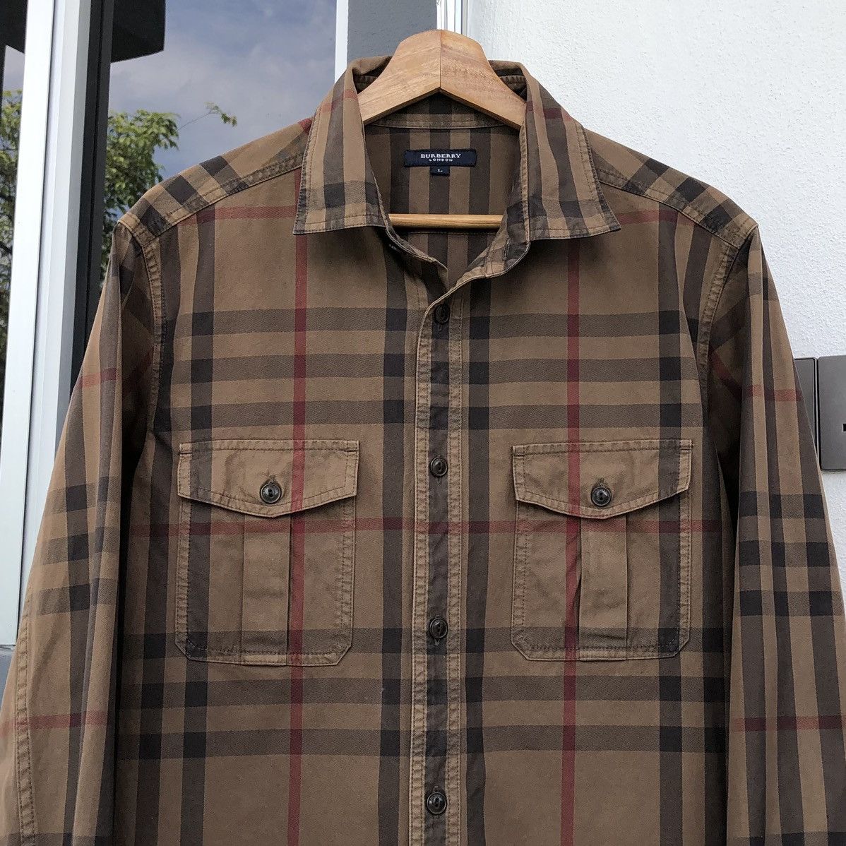 Burberry Burberry London Checked Novacheck Cotton Long Sleeve Shirt Size US L / EU 52-54 / 3 - 3 Thumbnail