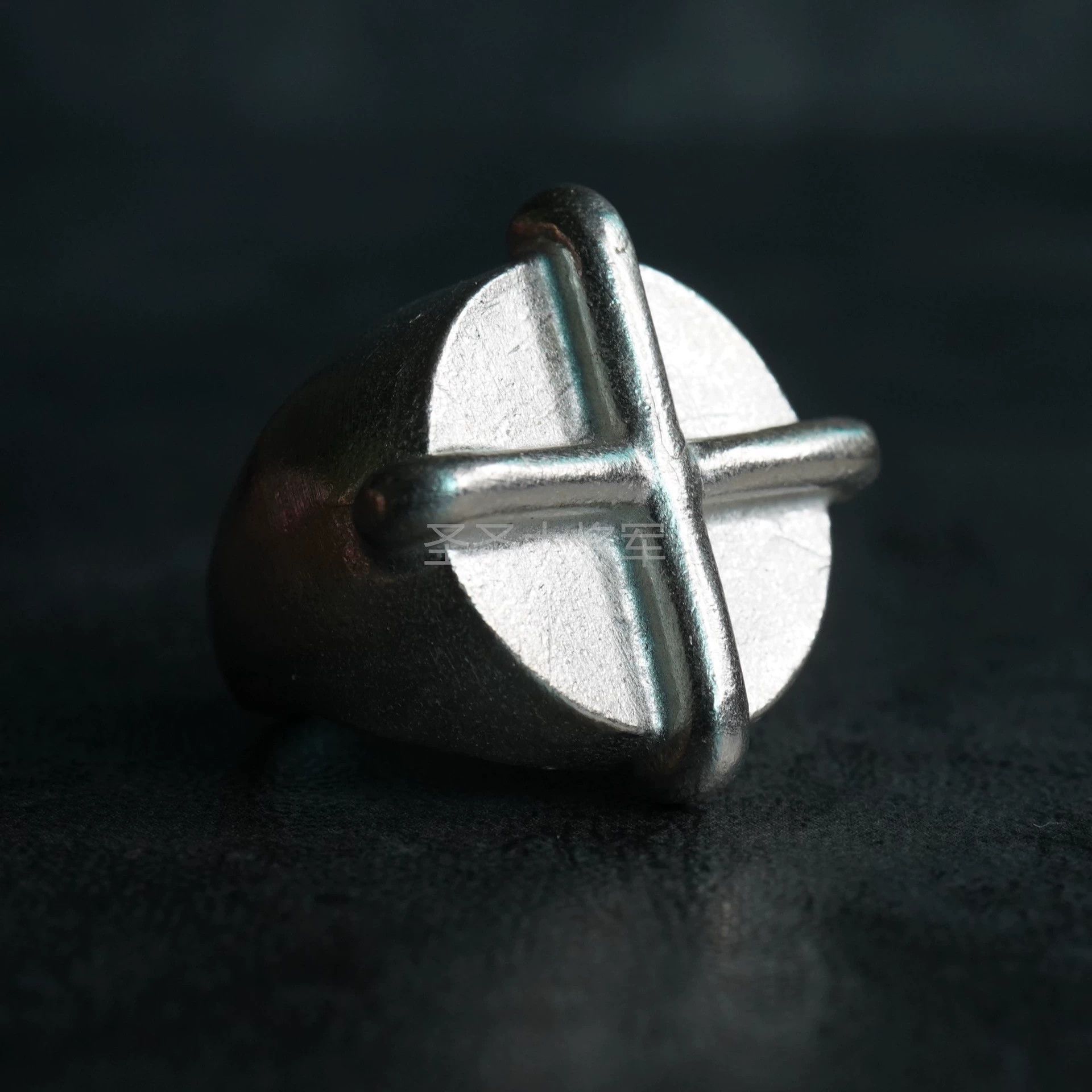 Ma+ M.A+ oxidized convex cross 925 silver ring S-13 M-16 adj Size ONE SIZE - 1 Thumbnail
