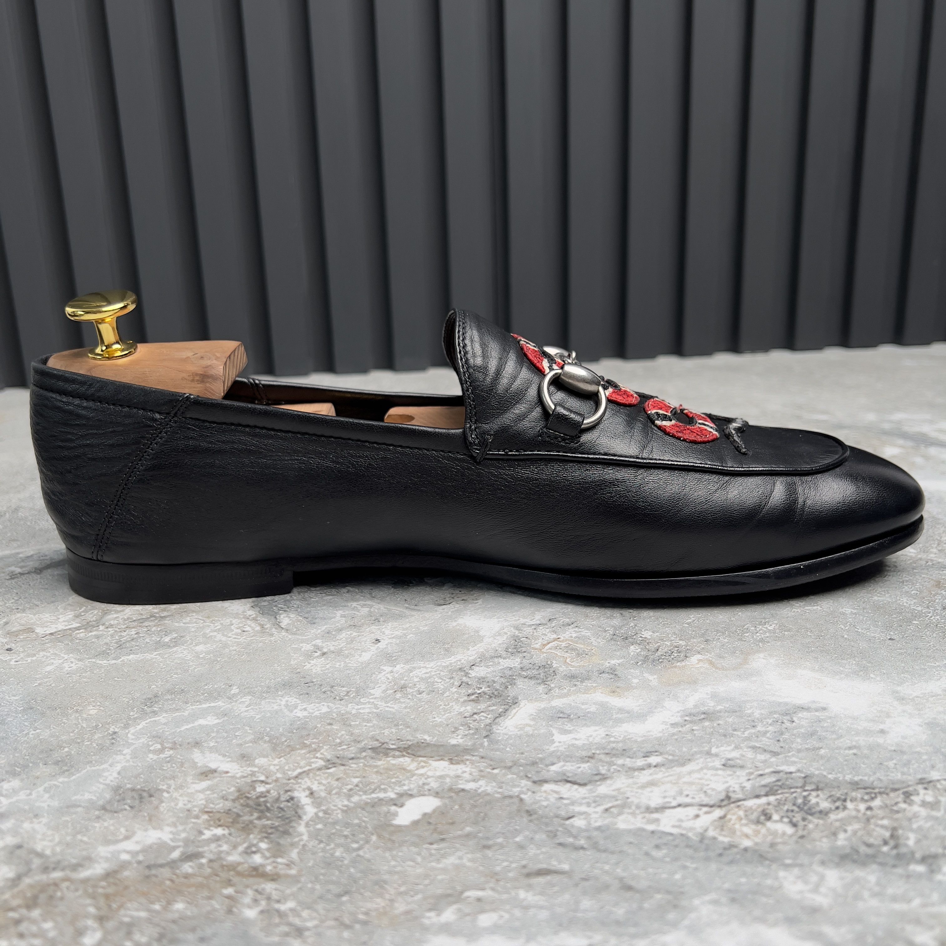 Gucci GUCCI Horsebit Jordaan Snake Collapsible Loafer Leather Size US 8.5 / EU 41-42 - 7 Thumbnail