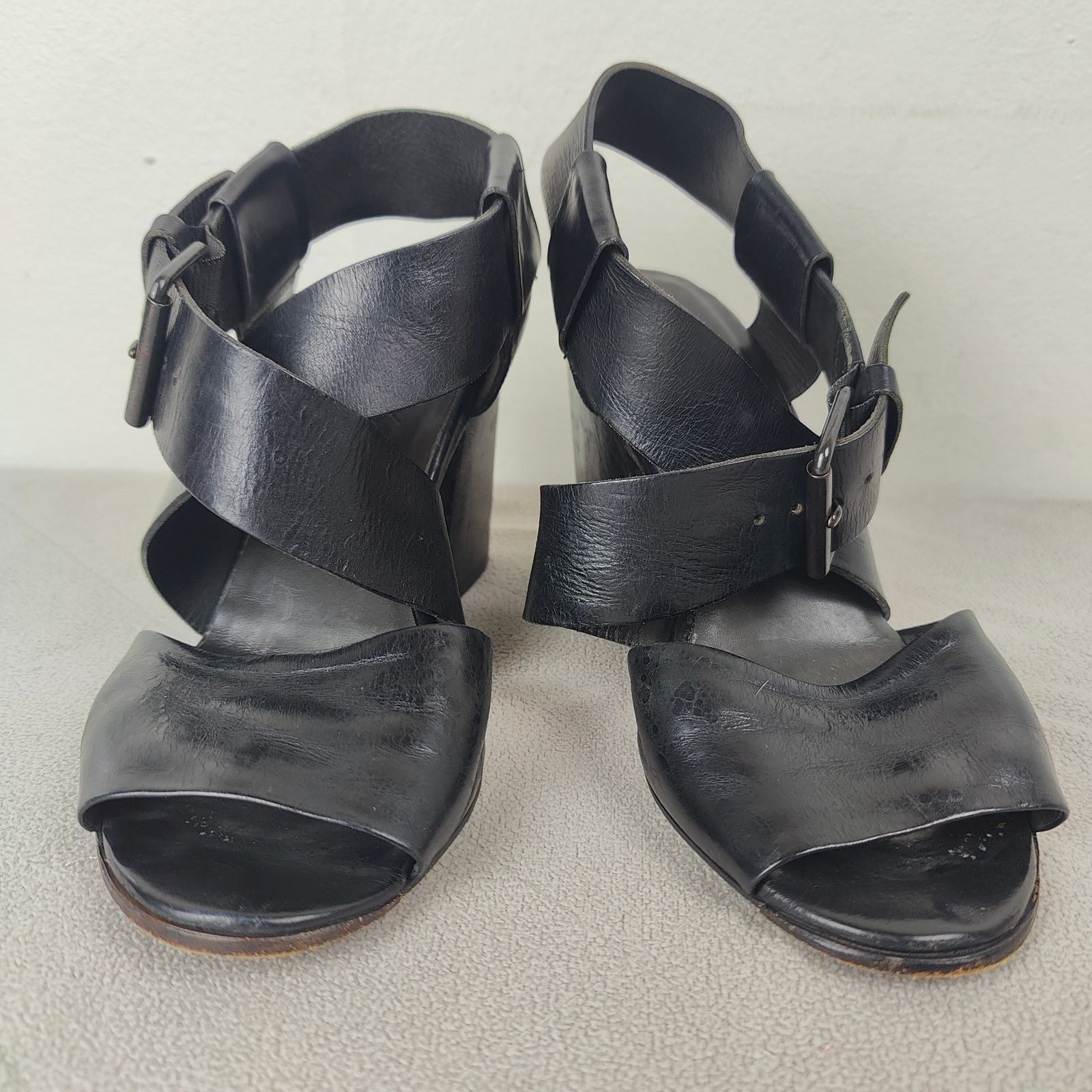 Marsell Marsell Block Heel Sandals Womens 36.6 US 6.5 Black Leather Size US 6.5 / IT 36.5 - 4 Thumbnail