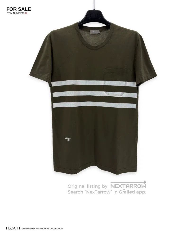 Dior Dior Striped Printed Military Olive Green Bee Embroidered Size US XS / EU 42 / 0 - 1 Thumbnail