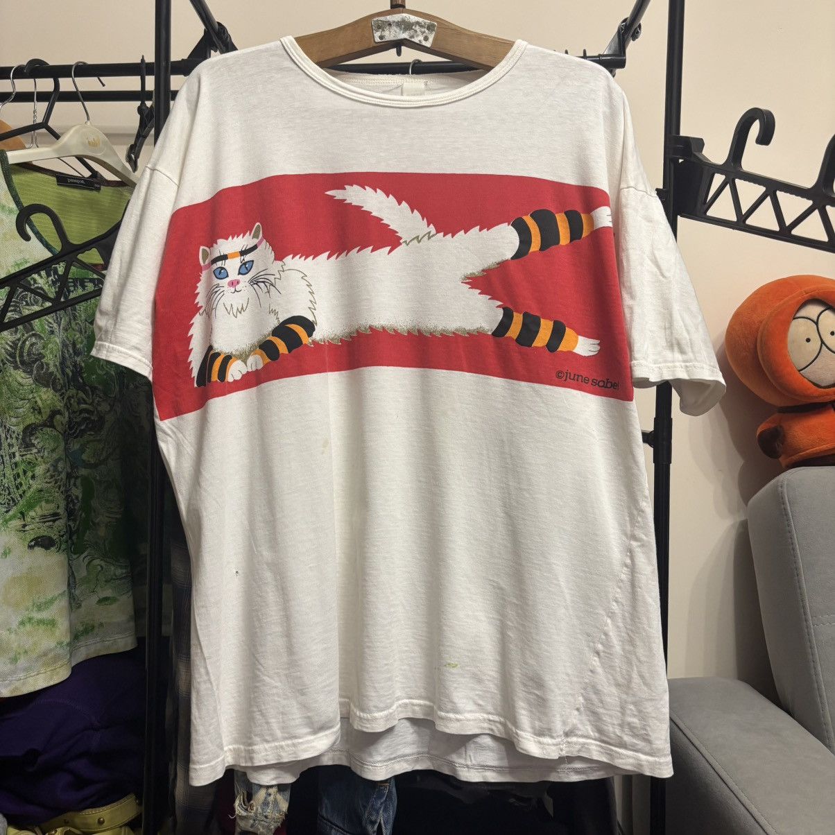 Hysteric Glamour Vintage 80s June Sobel Cat Graphic T-Shirt Grunge Punk Size US L / EU 52-54 / 3 - 1 Thumbnail