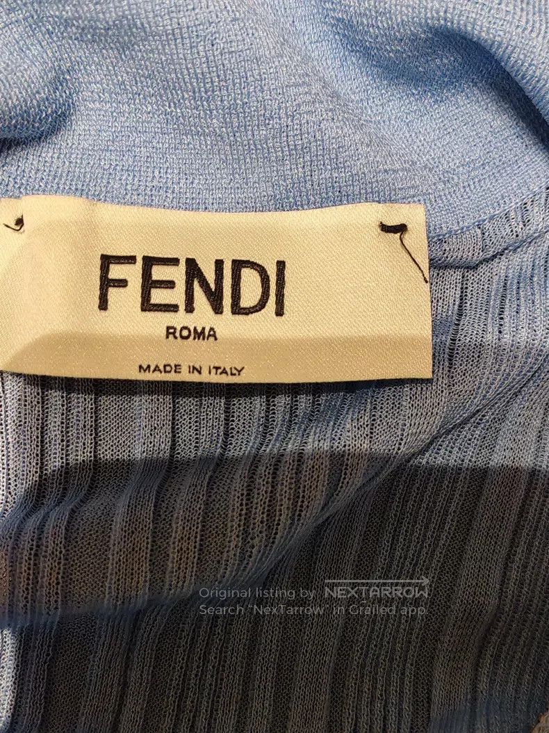 Fendi Fendi Vertical ribbed half-button knitted long dress Size XS / US 0-2 / IT 36-38 - 4 Thumbnail