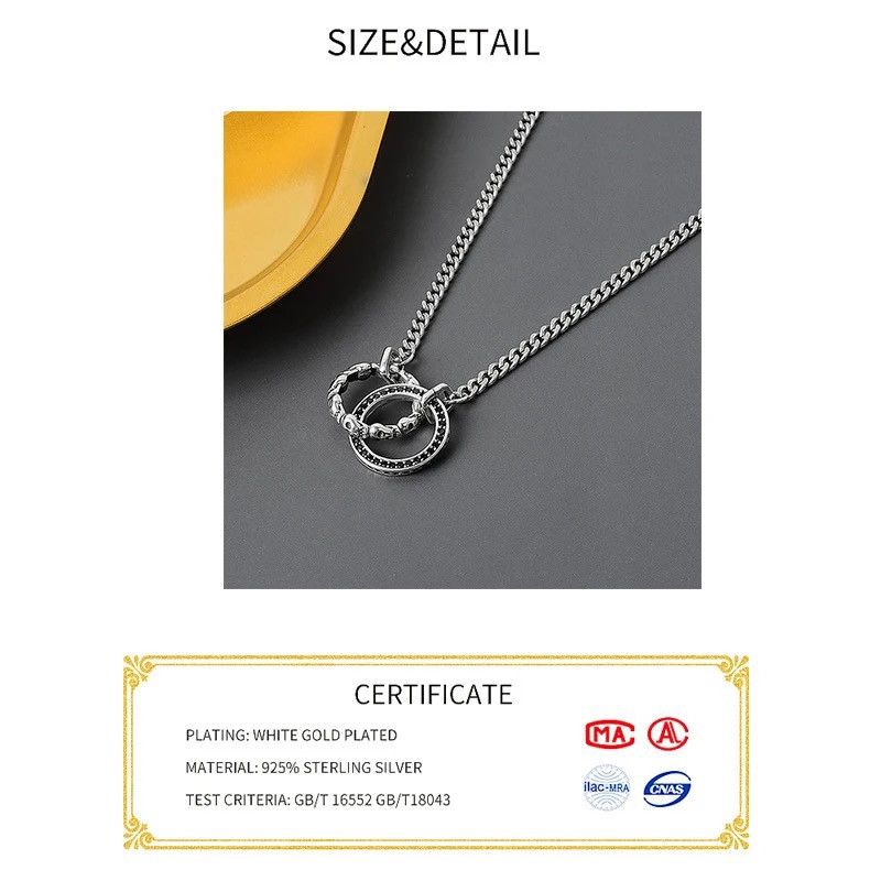 Jewelry Real 925 Sterling Silver Full Sideways Necklace Chain Size ONE SIZE - 2 Thumbnail