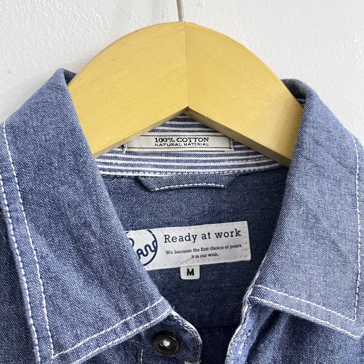 Japanese Brand Ready At Work Selvedge Accent Button Up Size US M / EU 48-50 / 2 - 2 Thumbnail