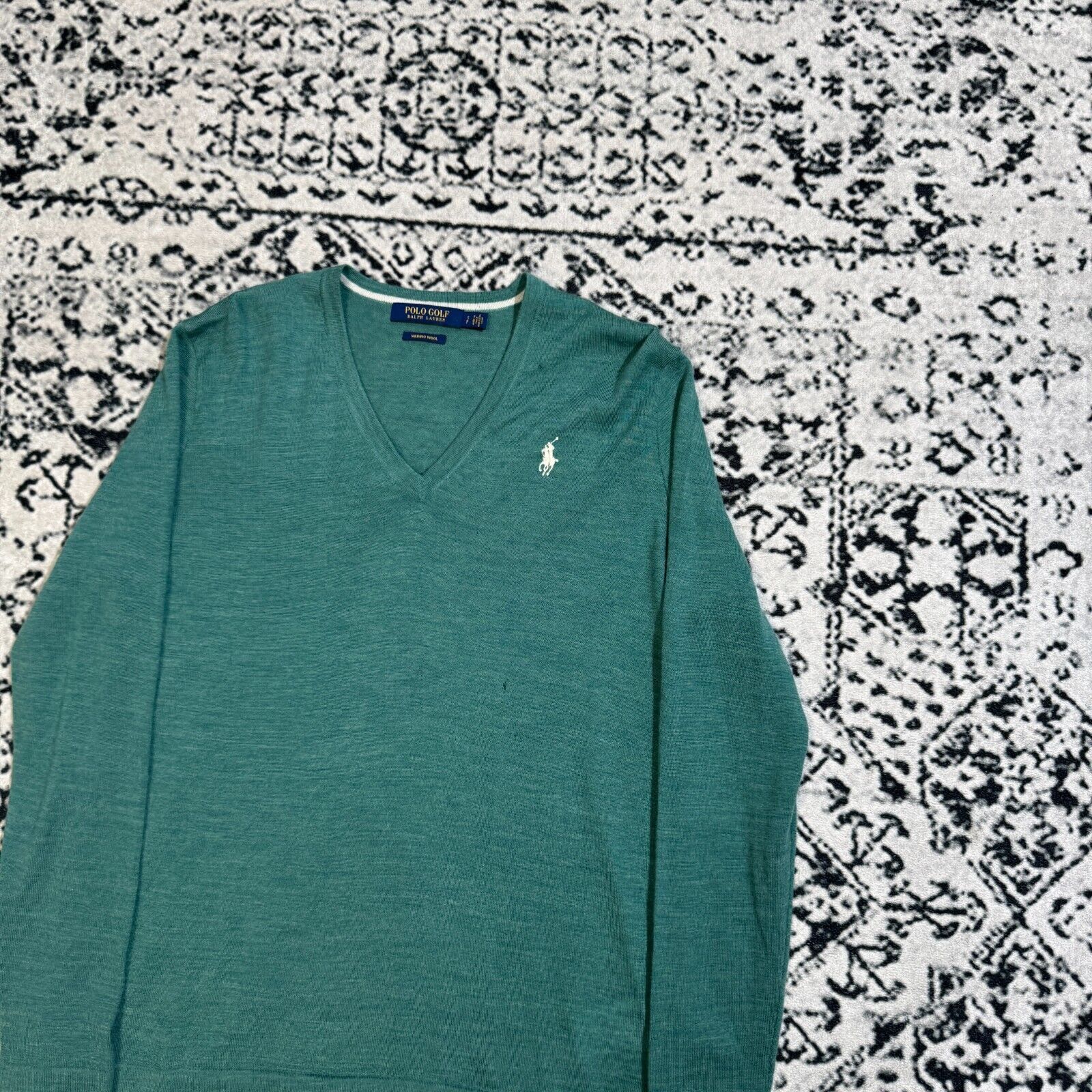 Ralph Lauren × Vintage Vintage Polo Ralph Lauren Unisex Turquoise Sweater Size S V Size US S / EU 44-46 / 1 - 5 Thumbnail