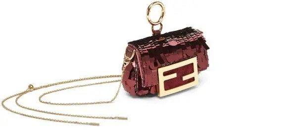 Fendi o1w1db10825 7AS045 Size: OS / Nano Baguette Charm Bag in Red Size ONE SIZE - 2 Thumbnail