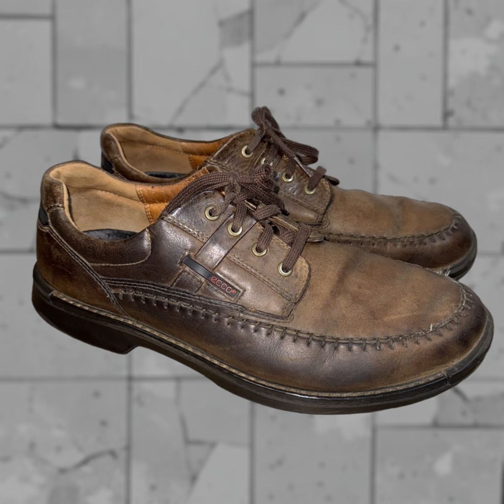 Ecco ECCO Seawalker Oxford Brown Leather Men’s Size US 13 UK 12 EU 47 Casual Comfort Arch Support Lace Up Shoes Mens Size US 12 / EU 45 - 1 Thumbnail