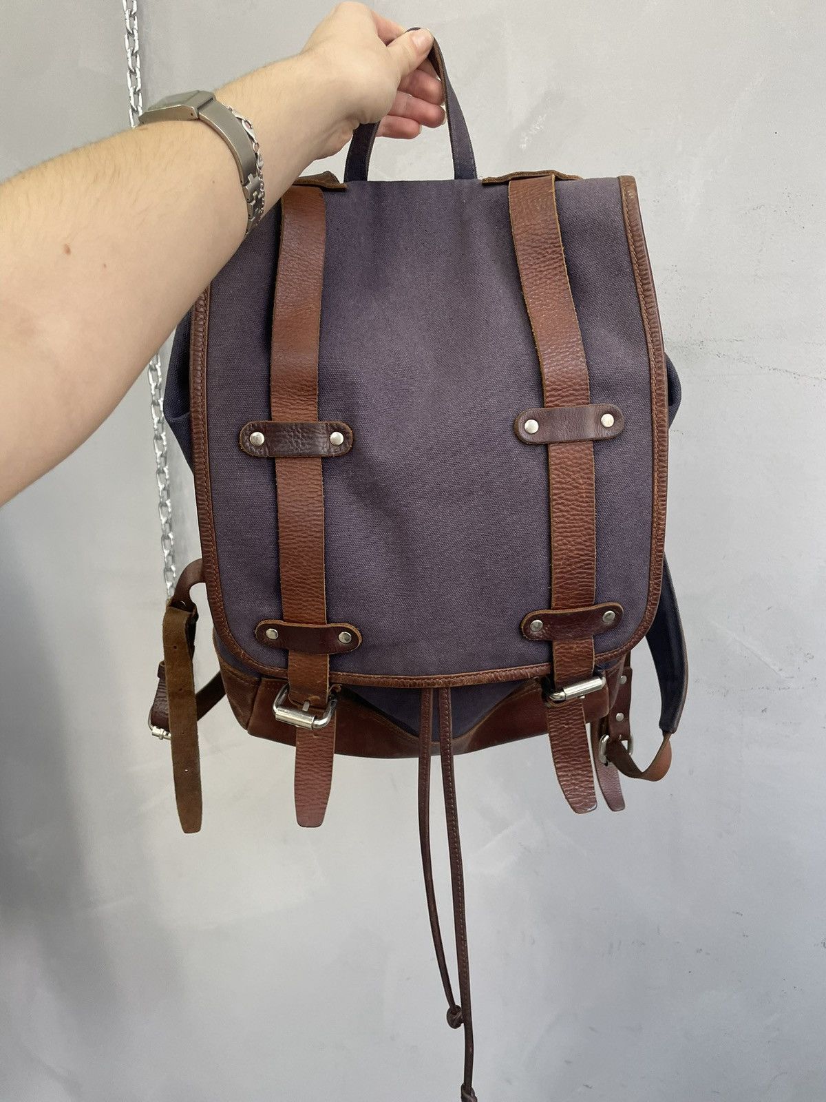 Japanese Brand Rare leather/canvas bag pack utility japanese style diesel Size ONE SIZE - 10 Thumbnail
