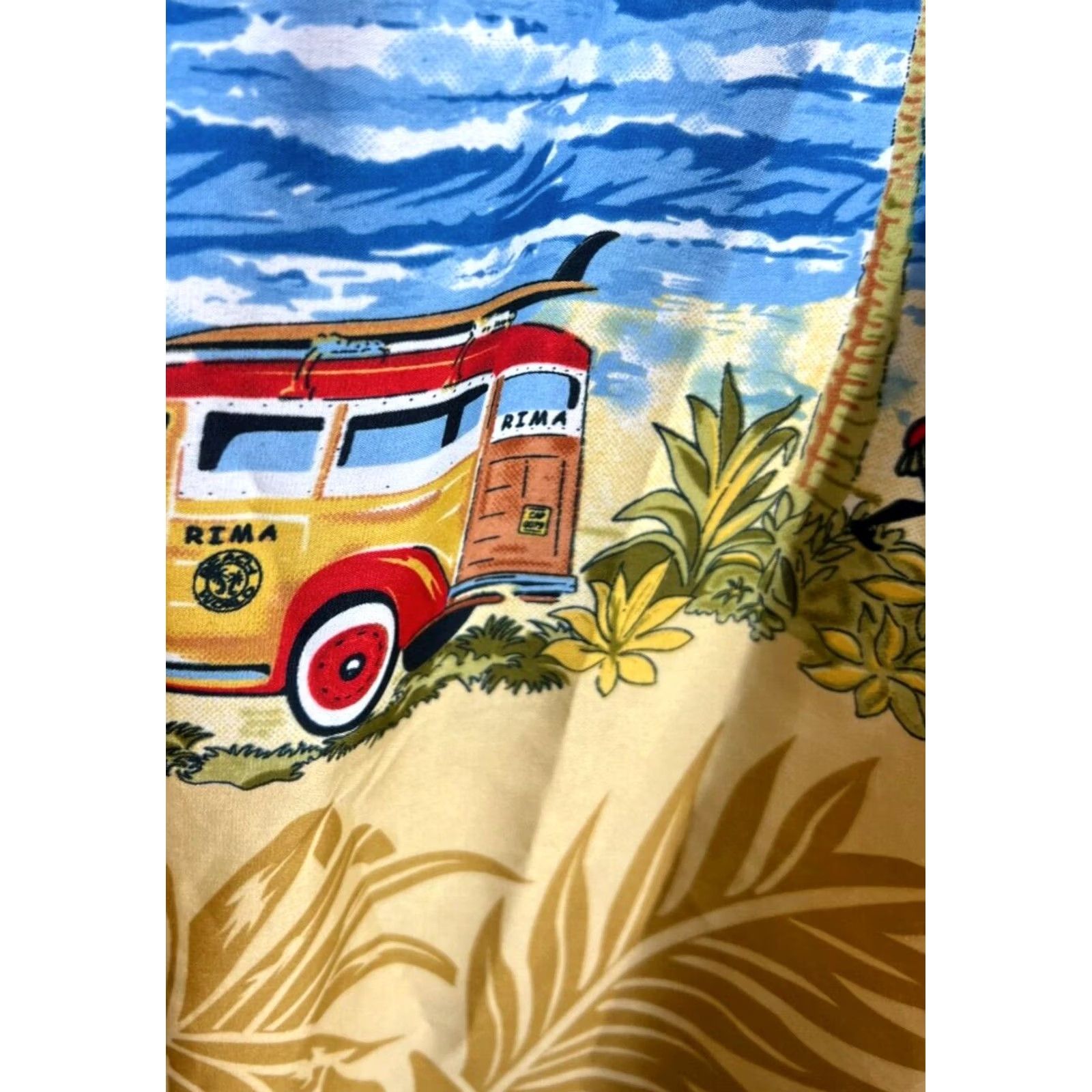 Erima VINTAGE Rima Hawaiian Shirt Men XL Woody Surfing Palm Tree Tiki Caribbean Beach Wear S/S Size US XL / EU 56 / 4 - 5 Thumbnail